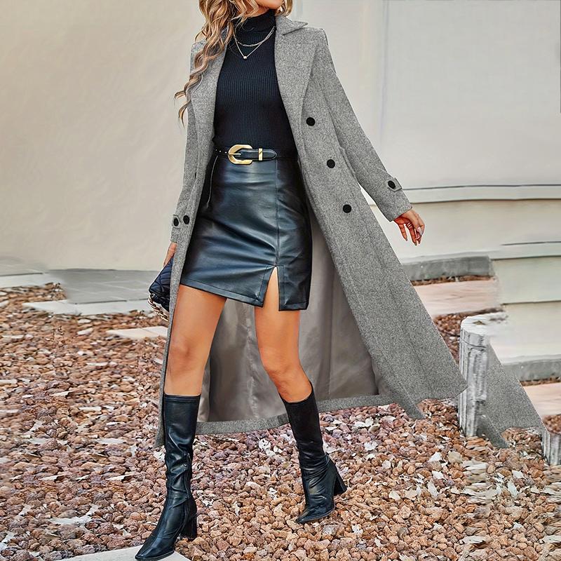 Double-Breasted Wool Midi Coat