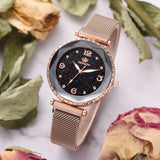 Lovemi -  Women Watches Starry Sky Magnet Buckle Fashion Bracelet Wristwatch Roman Numeral Simple Clock Gift