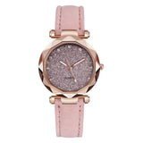 Lovemi -  Casual Women Romantic Starry Sky Wrist Watch Leather Rhinestone Designer Ladies Clock