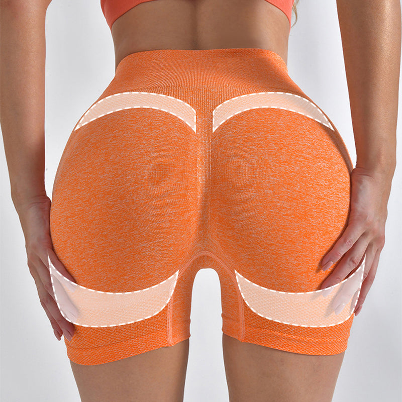 Lovemi -  Striped Yoga Shorts High Waist Hip-lifting Tight Pants For Women Running Fitness Sports Leggings