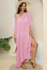 V-Neck Three-Quarter Sleeve Cover-Up-8