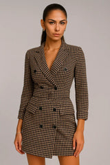 Belted Double-Breasted Dress