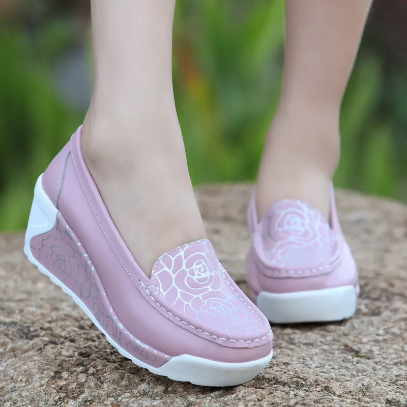 Lovemi -  Genuine Leather Breathable Shoes Swing