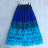 Lovemi -  Cake Dress High Waist Contrast-color Ruffled Stitching