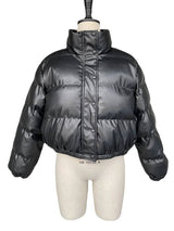 Lovemi -  CP Winter Thick Warm Short Parkas Women Fashion Black PU Leather Coats Women Elegant Zipper Cotton Jackets Female Ladies