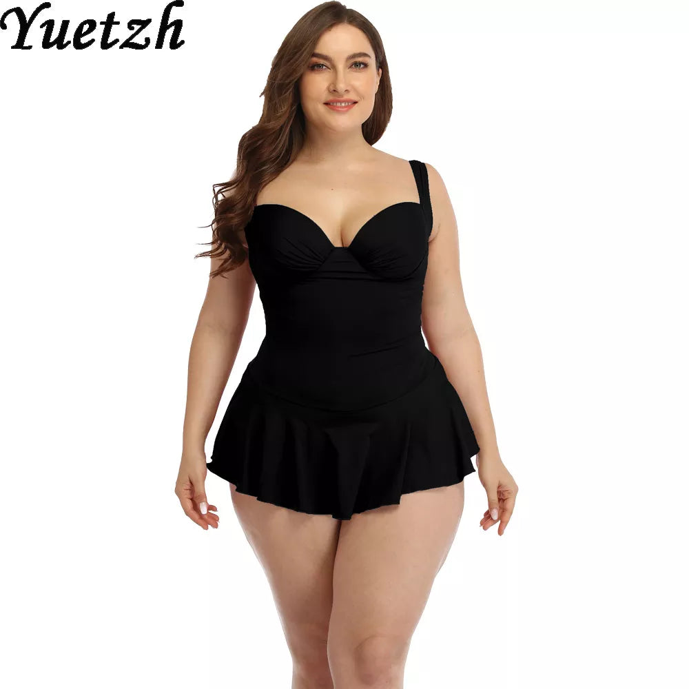 Lovemi -  2022 Push Up One Piece Swimsuit Women Plus Size Swimwear Large Big Plussize Swimming Suits Beachwear Bathing Suits
