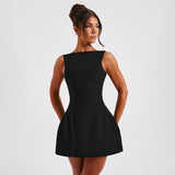 Sexy Slim-fitting Backless Dress Summer Sleeveless Short Dresses