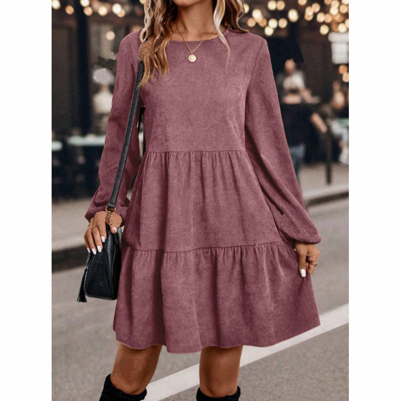 Corduroy A-Line Mini Dress