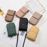Sacs de téléphone portable de conception de couture à carreaux pour femmes, sac à bandoulière multifonctionnel à boucle Simple