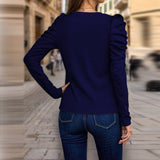 Elegant Puff Sleeve Knit Top