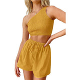 Lovemi -  Midriff-baring Top Shorts Beach Two-piece Suit