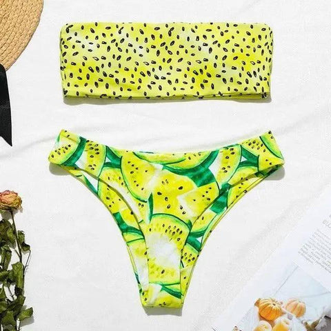 Bikini Swimwear Women Push Up Swimsuit-Greengreen-4