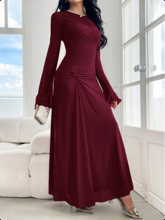 Effortless Elegance Trumpet Sleeve Dress
