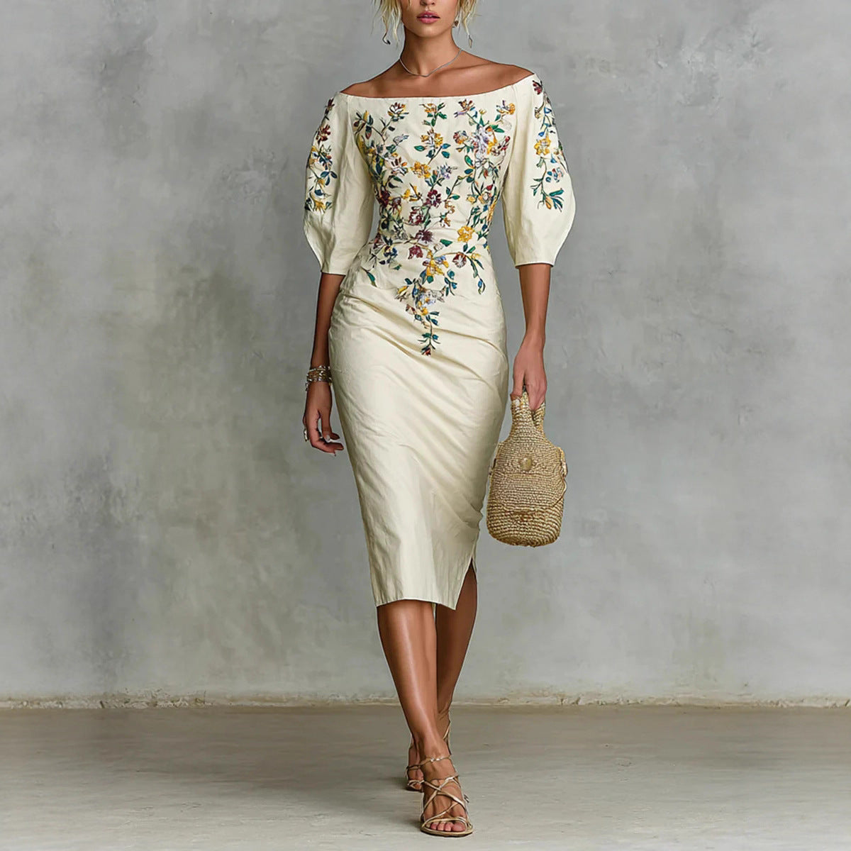 Effortless Off-Shoulder Waist Dress