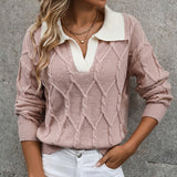Color Block V-Neck Sweater