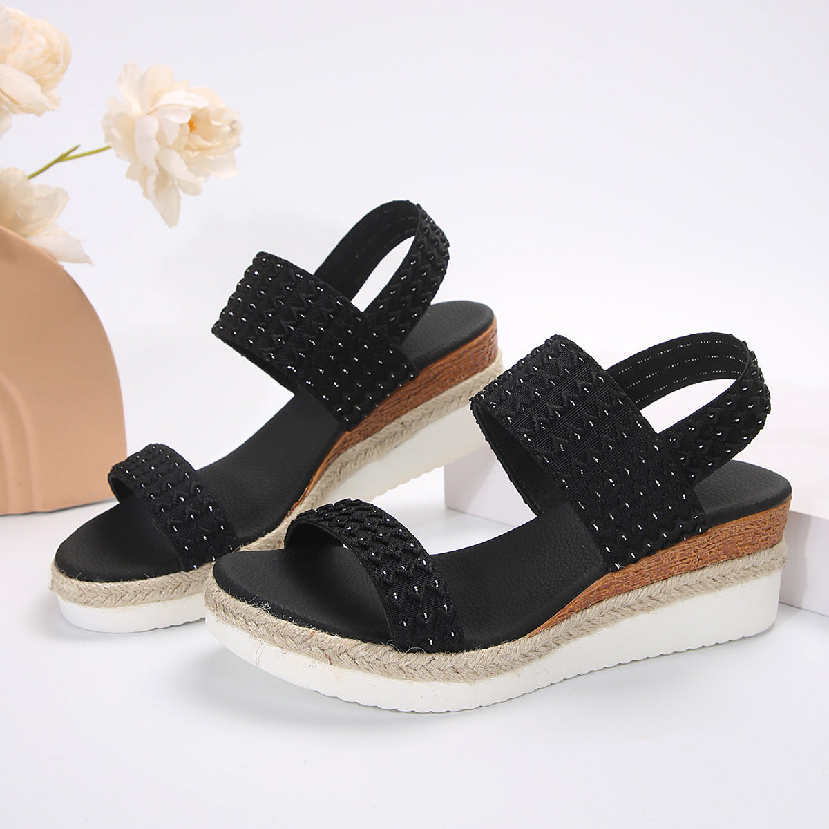 Lovemi -  Peep-Toe Wedge Sandals