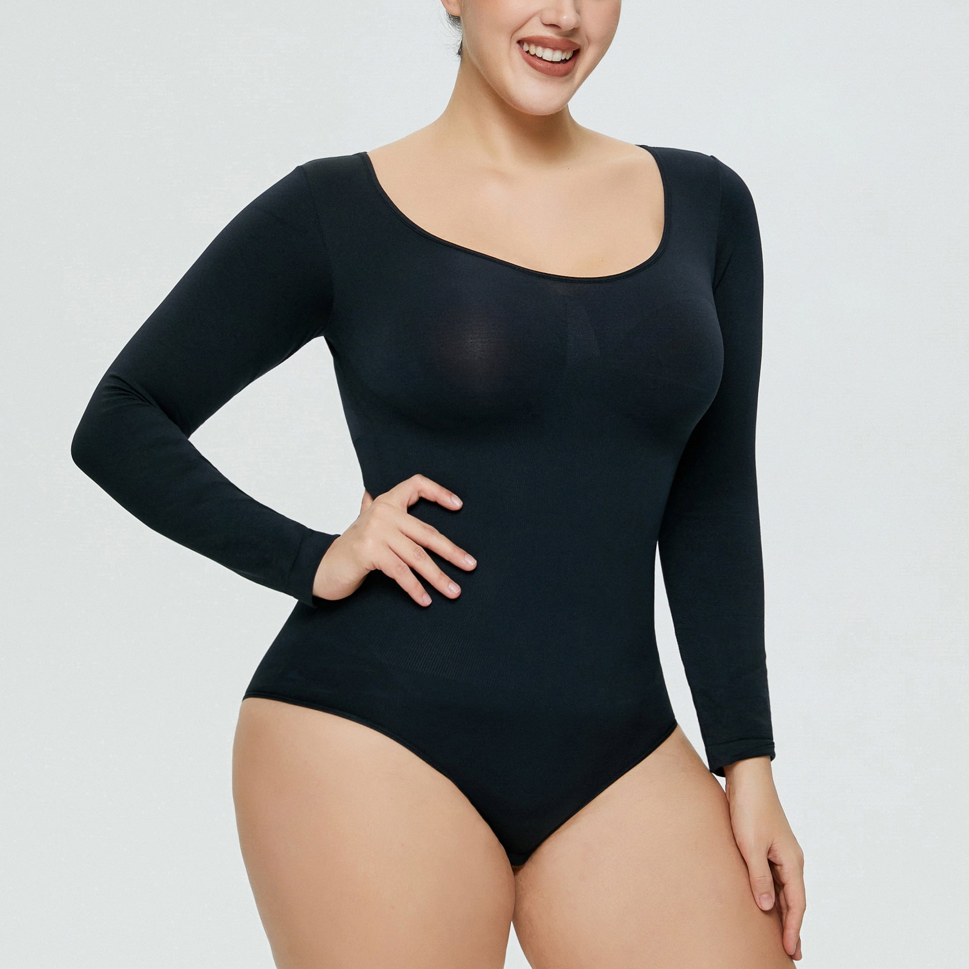 Women's One-piece Bottoming Shirt Long-sleeved Corset Body Shaper Seamless Jumpsuit Home Fitness Yoga Clothes