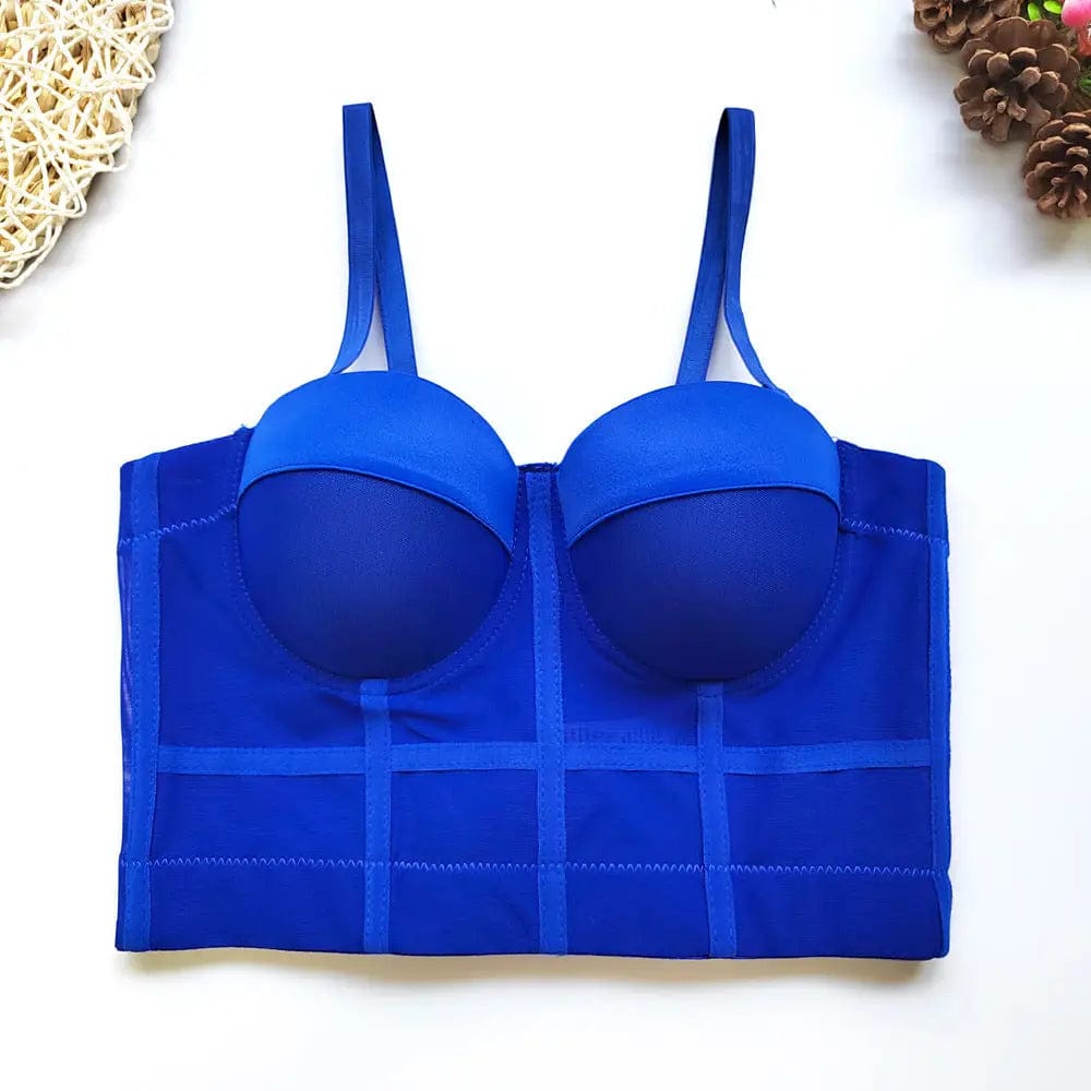 Cheky Colorful Blue / 34B 75 Women's Fashion Sports Stretch Mesh Breathable Underwear Bra