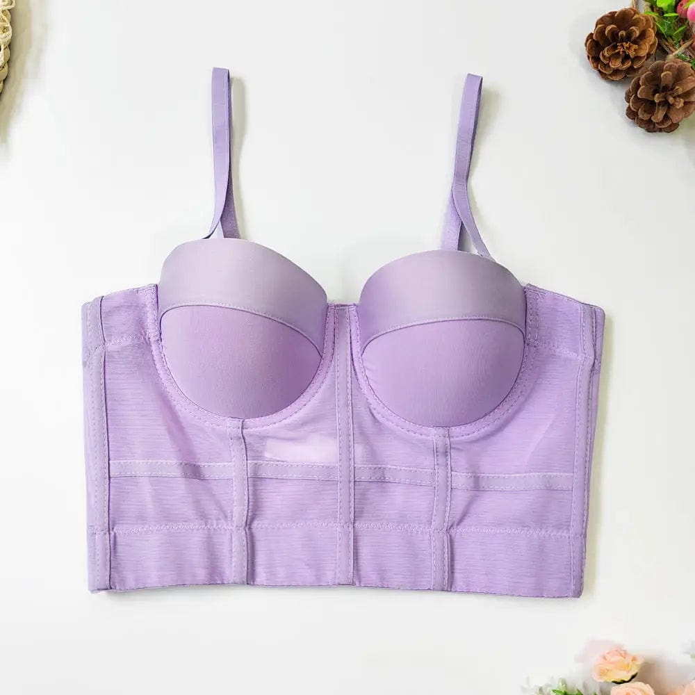 Cheky Light Purple / 34B 75 Women's Fashion Sports Stretch Mesh Breathable Underwear Bra