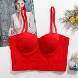 Cheky Red / 34B 75 Women's Fashion Sports Stretch Mesh Breathable Underwear Bra
