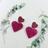 Boucles d'oreilles d'amour en acrylique pour femmes, bijoux personnalisés pour la saint-valentin