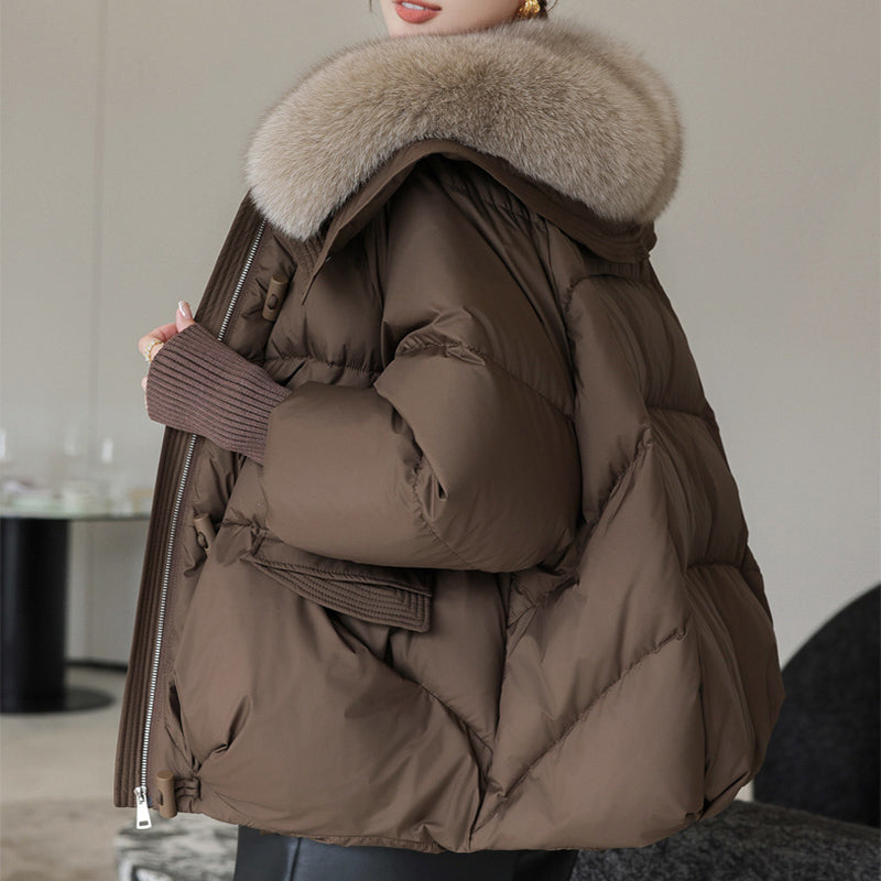 Chic Short Fur Collar Puffer