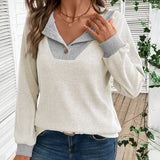 Color Block V-Neck Pullover
