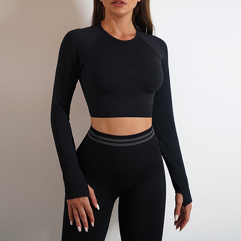 Lovemi -  Seamless Yoga Pants Sports Gym Fitness Leggings Or Long Sleeve Tops Outfits Butt Lifting Slim Workout Sportswear Clothing