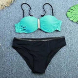 European And American Style Split Swimsuit Bikini-Green-2