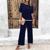 Striped Knit 2-Piece Set for Women