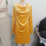 Velvet Cowl Neck Midi Dress