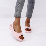 Lovemi -  Summer Fish Mouth Sandals For Women Fashion Solid Color Flat Shoes With Back Strap Design