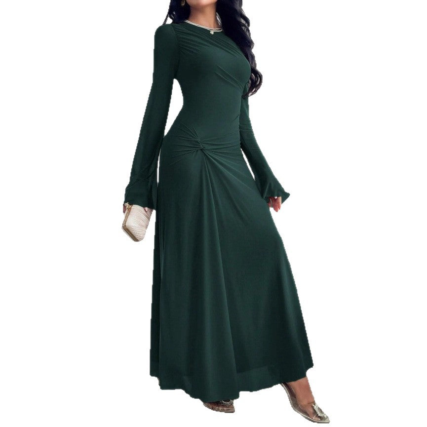 Effortless Elegance Trumpet Sleeve Dress