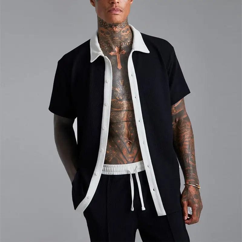 LOVEMI  0 Black / S Lovemi -  Men's Fashion Sports And Leisure Two-piece Suit