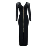LOVEMI  0 black / XL Metal zip dress