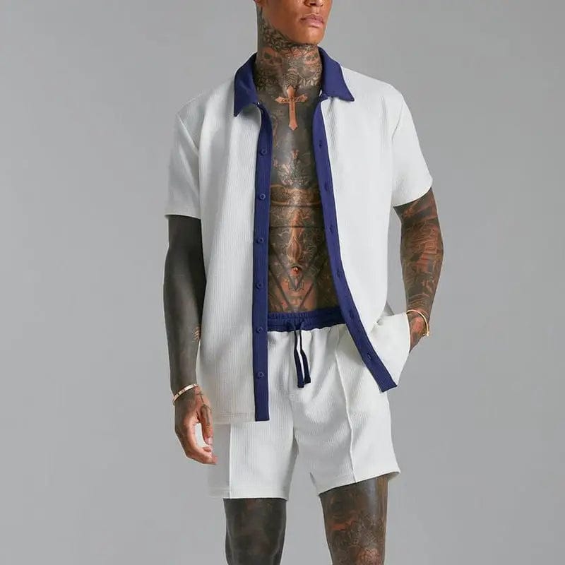 LOVEMI  0 White / S Lovemi -  Men's Fashion Sports And Leisure Two-piece Suit