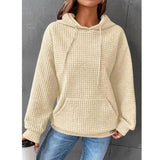 LOVEMI  1 Apricot / 2XL Women's Loose Casual Solid Color Long-sleeved Sweater