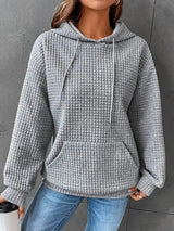 LOVEMI  1 Grey / S Women's Loose Casual Solid Color Long-sleeved Sweater