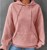 LOVEMI  1 Pink / 2XL Women's Loose Casual Solid Color Long-sleeved Sweater