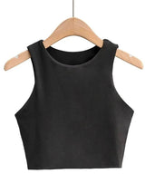 2023 Summer Fashion Women Sexy Slim Tops O-neck Sleeveless-4