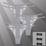 3Pcs/Set Sexy Lace Hollow Out Thongs Women Panties Low Waist-10