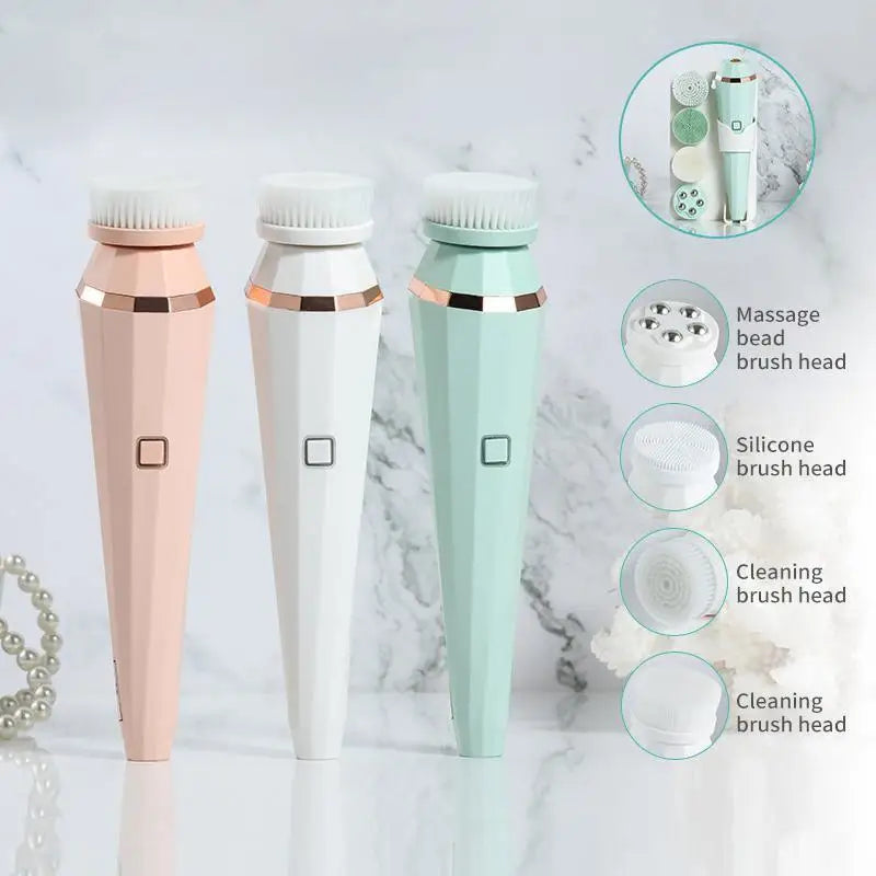 LOVEMI - 4 In 1 USB Rechargeable Electric Facial Cleansing Brush Soft