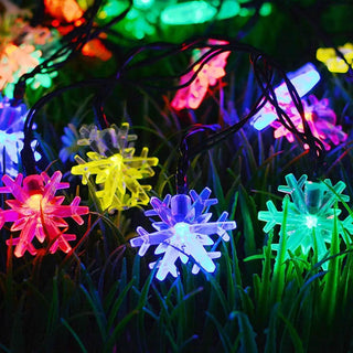 LOVEMI - 6.5m 30 LED Solar Powered Snowflake String Light Christmas