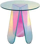 Acrylic Rainbow Color Coffee Table, Iridescent Glass End-default-2