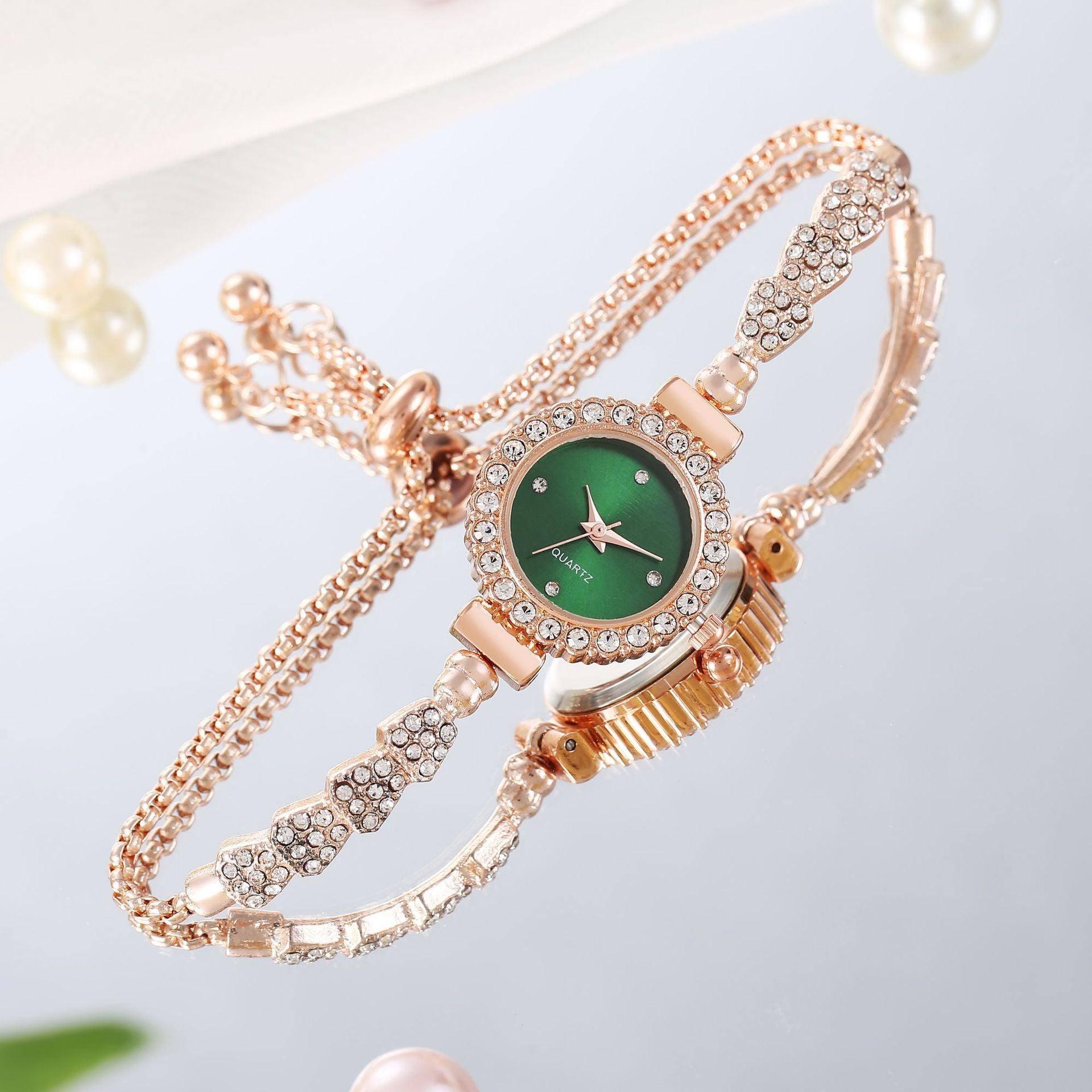 Adjustable Bracelet Watch Women's Quartz Watch-Green-6