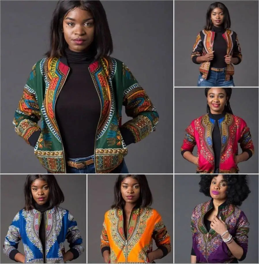 LOVEMI - African printed short coat women