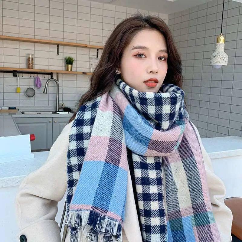 Air-conditioned Large Shawl Dual-purpose Student Scarf-Pink-3