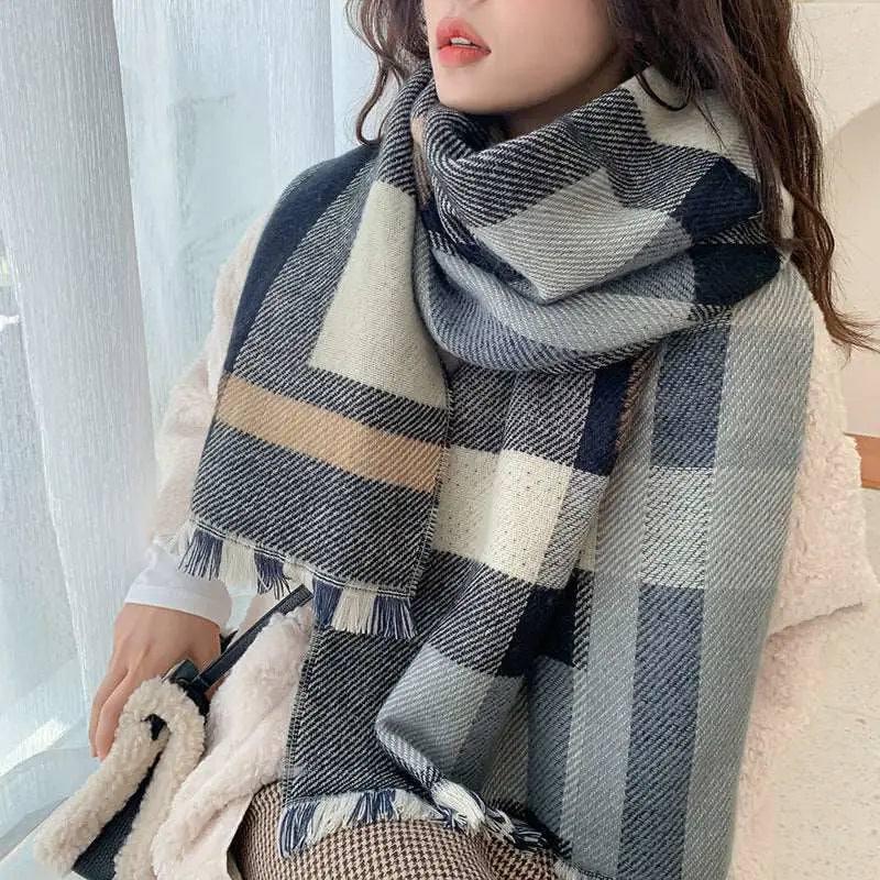 Air-conditioned Large Shawl Dual-purpose Student Scarf-Grey-6