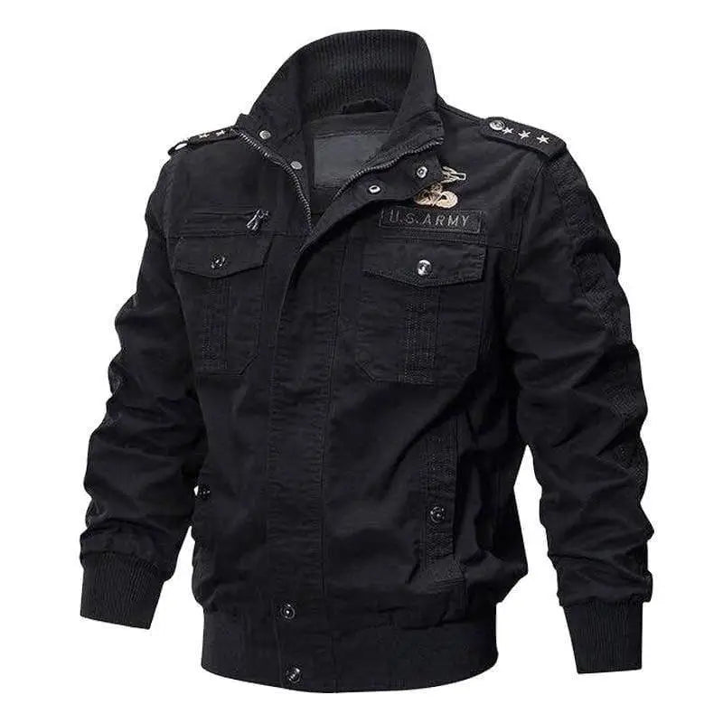 LOVEMI - Air Force pilot jacket with washed and embroidered work