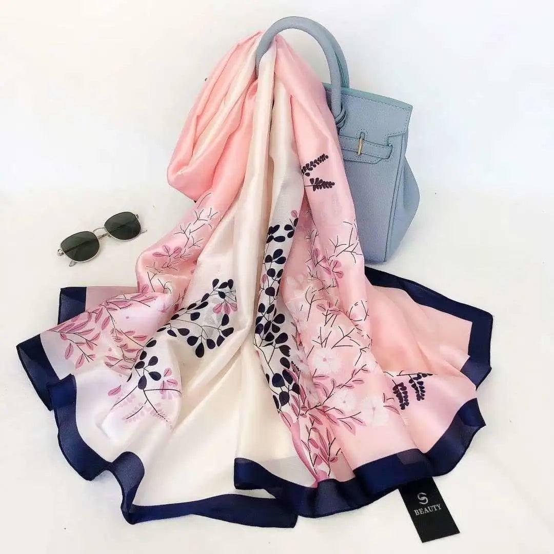 All-in-one Sunscreen Shawl Travel Silk Scarf Women's Beach-Color13-9
